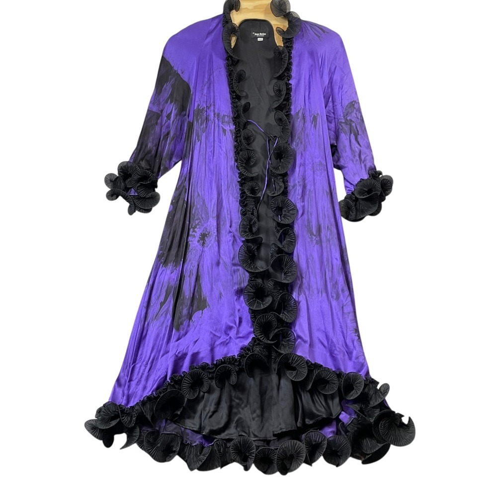 Joan McGee One Size 100% Silk Purple Black Mottled Design Decorative Trim